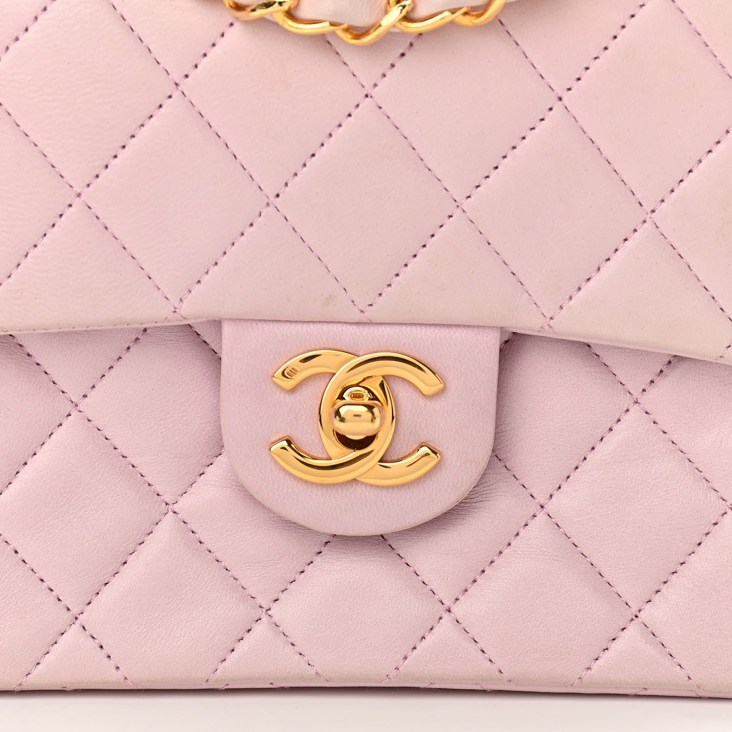 Chanel Lambskin Quilted Mini Square Flap Bag Light Pink 7 of 9