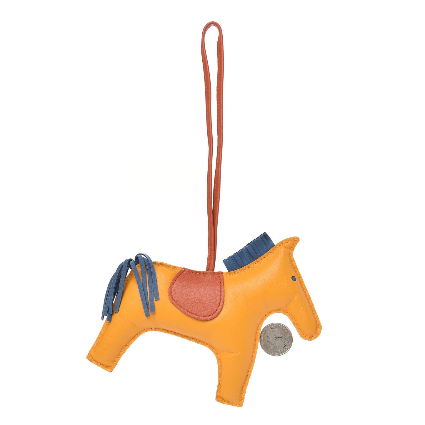 Milo Lambskin Grigri Rodeo Horse Bag Charm MM Jaune D'Or Bleu Agate Cornaline