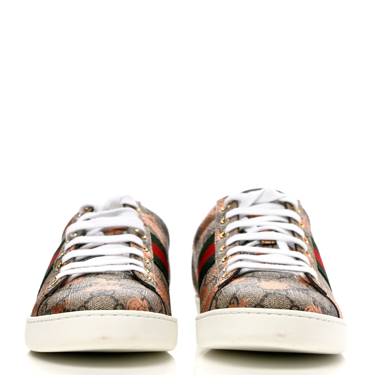 Gucci GG Supreme Monogram Berry Web Womens Ace Sneakers 39.5 Beige Light Copper Black 2 of 14