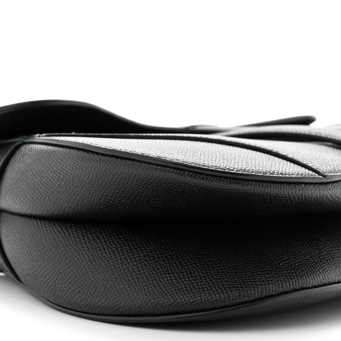 Grained Calfskin Saddle Bag Black