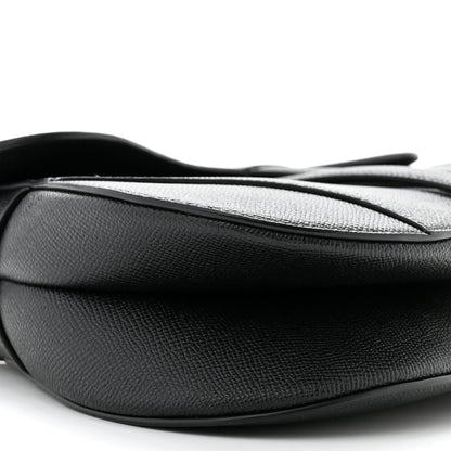 Christian Dior Grained Calfskin Saddle Bag Black 9 of 10