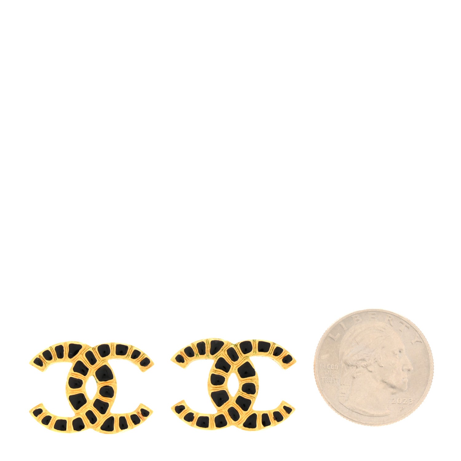 Chanel Resin Along The Nile CC Earrings Gold Black 2 of 5