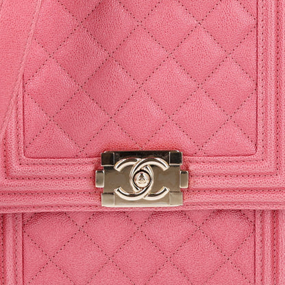 Chanel Iridescent Caviar Quilted North South Boy Flap Pink 8 of 10