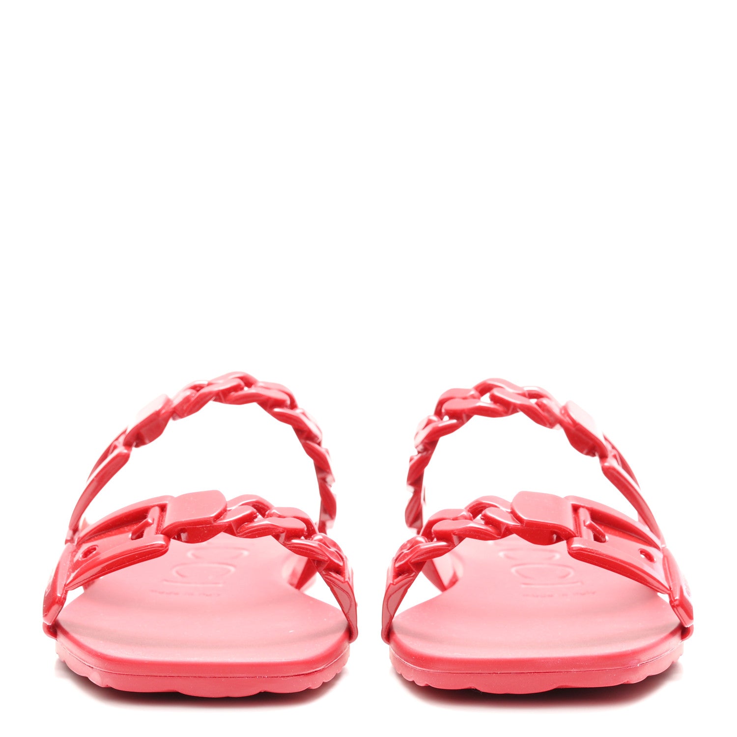 Gucci Rubber Womens Slide Sandals 36 Hibiscus Red 3 of 10