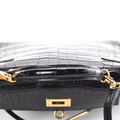 Hermes Matte Alligator Mini Kelly Sellier 20 Black 27 of 33