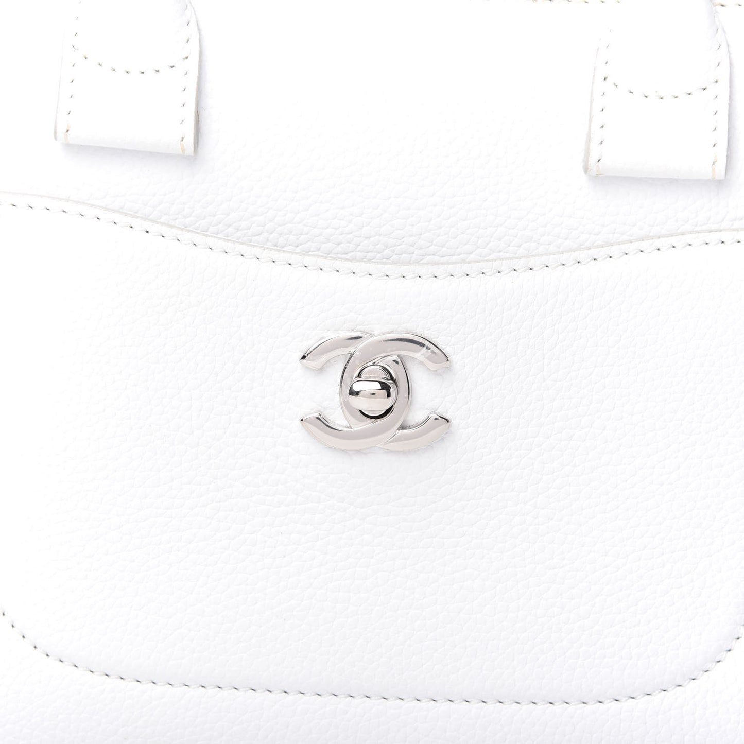 Grained Calfskin Mini Neo Executive Shopper Tote White