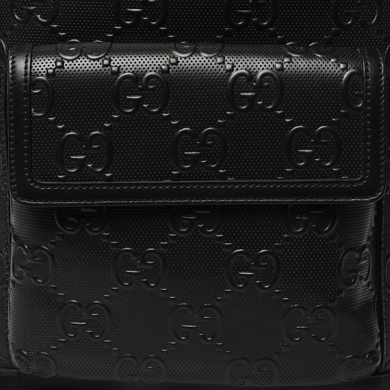 Gucci Calfskin GG Tennis Embossed Backpack Black 8 of 10