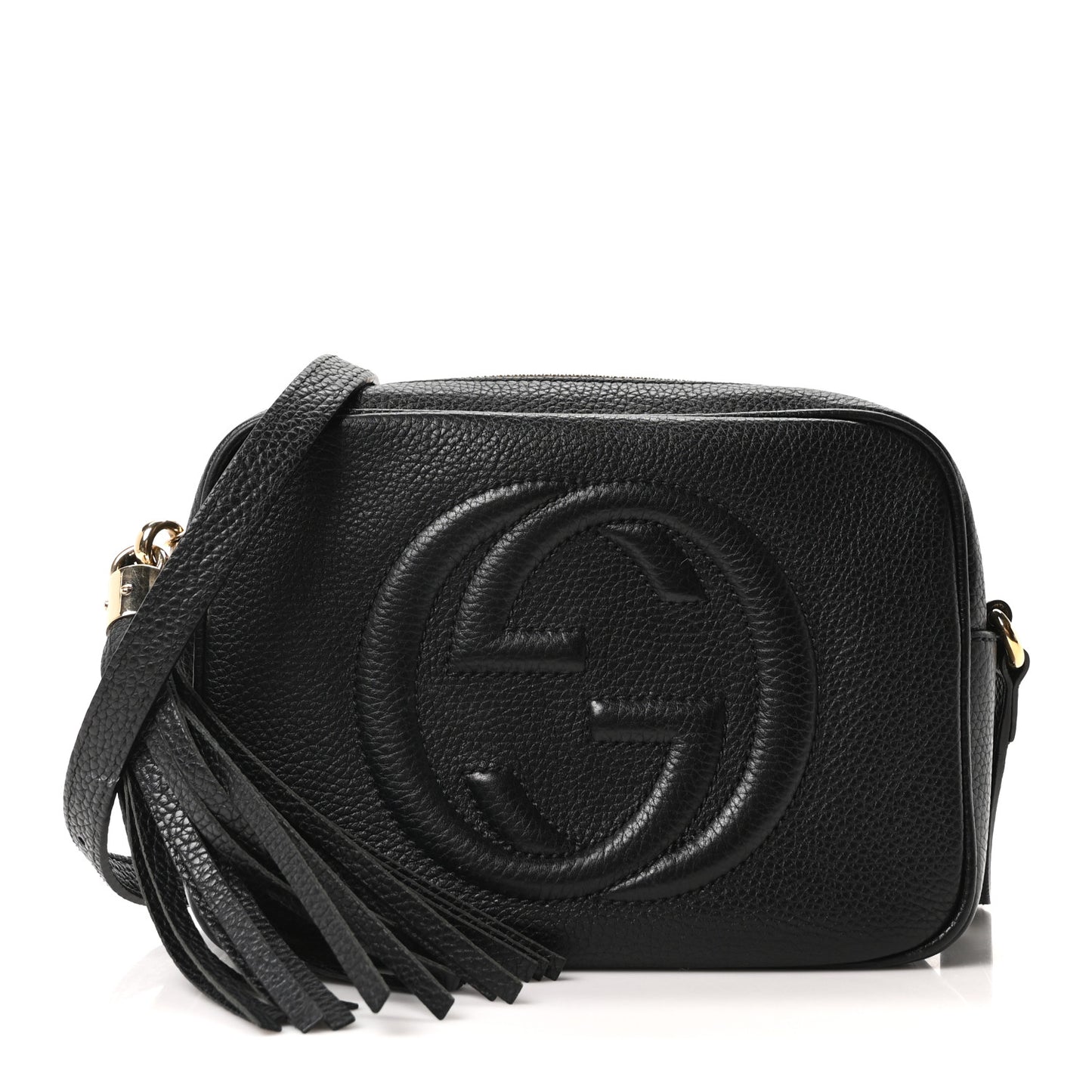Pebbled Calfskin Small Soho Disco Bag Black