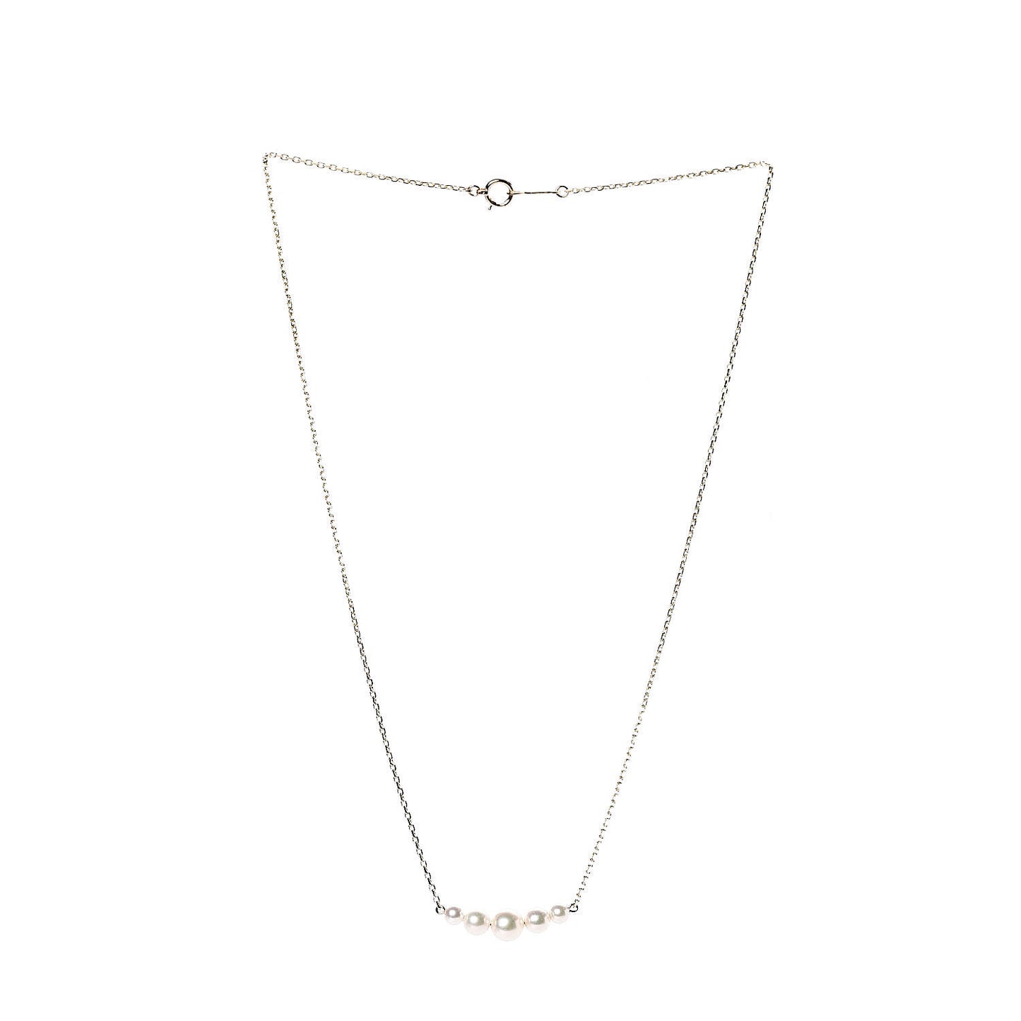 14K Yellow Gold Akoya Pearl 3.5-6mm Station Pendant Necklace