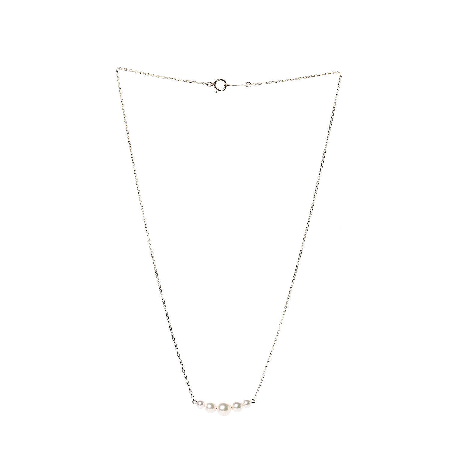 Mikimoto 14K Yellow Gold Akoya Pearl 3.5-6mm Station Pendant Necklace 3 of 4