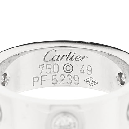 Cartier 18K White Gold 3 Diamond 5.5mm LOVE Ring 49 5 4 of 4