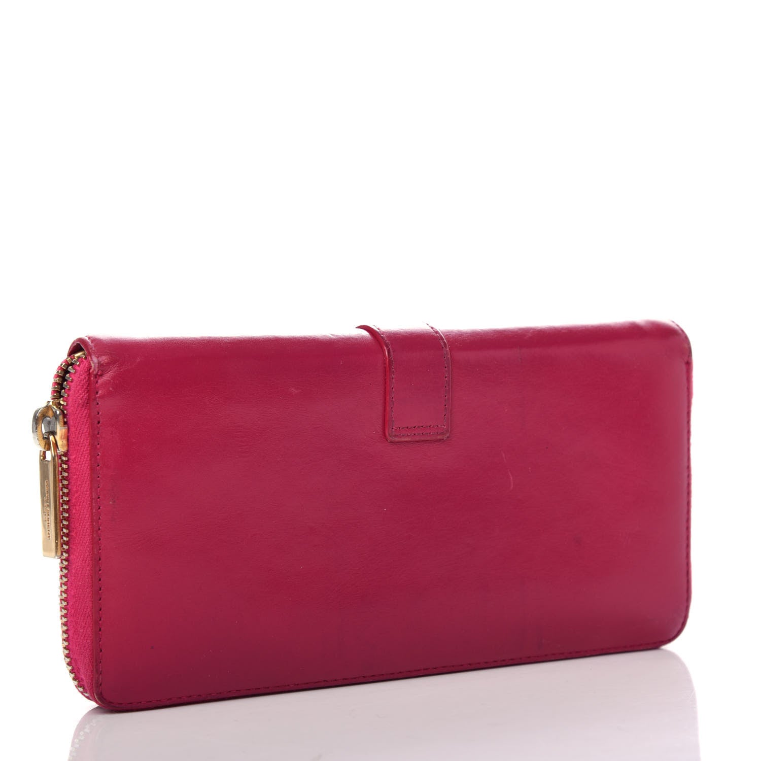Saint Laurent Calfskin Classic Y Ligne Zip Around Wallet Fuchsia 3 of 6