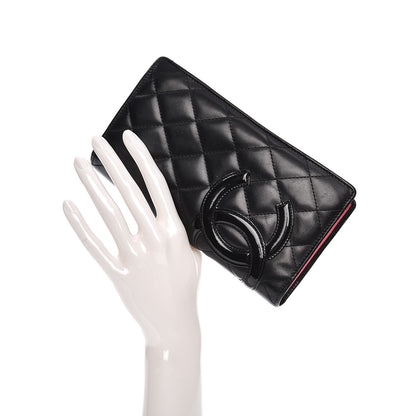 Chanel Calfskin Quilted Cambon Yen Wallet Black 2 of 17