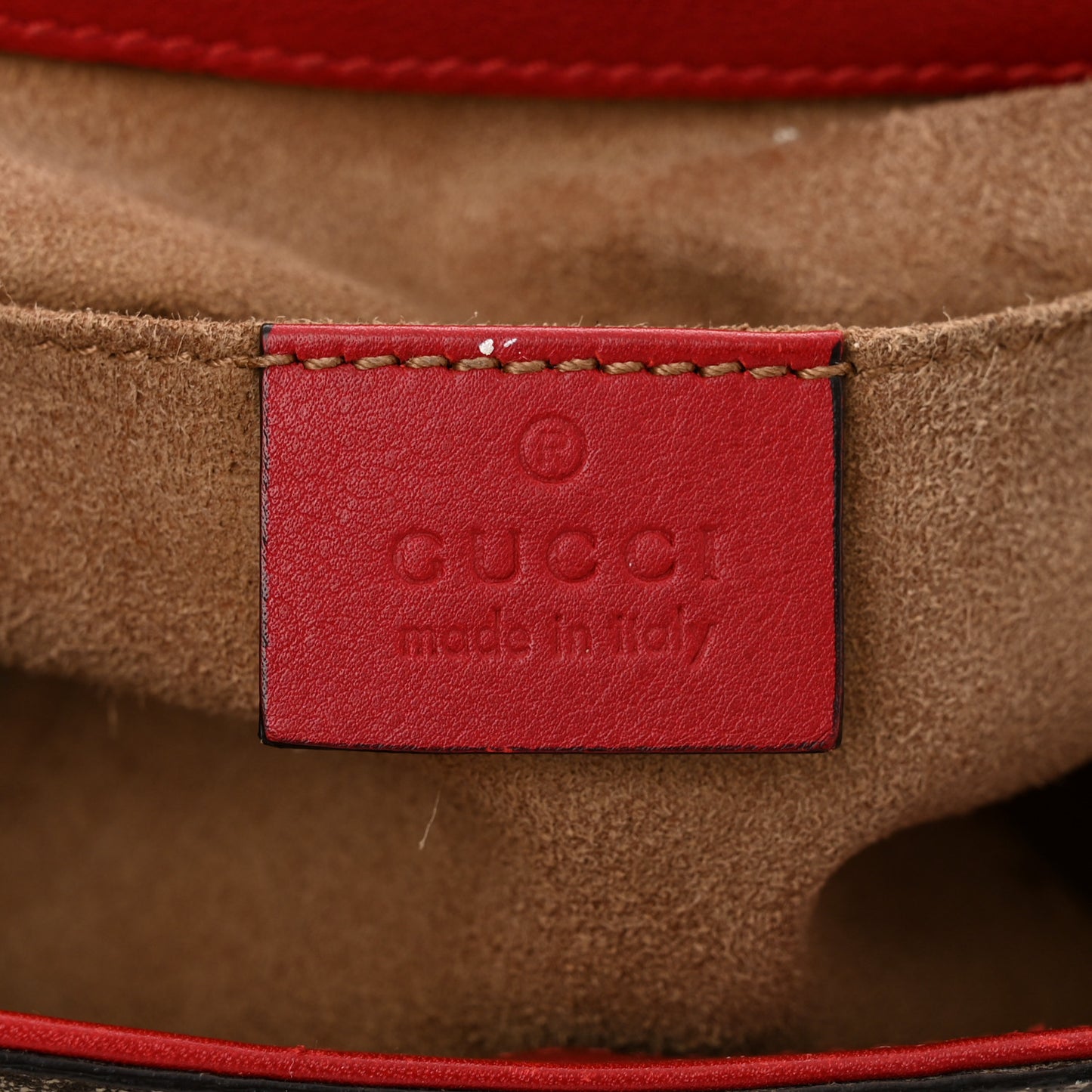 GG Supreme Monogram Calfskin Web Medium Padlock Messenger Shoulder Bag Beige Hibiscus Red New Rosette