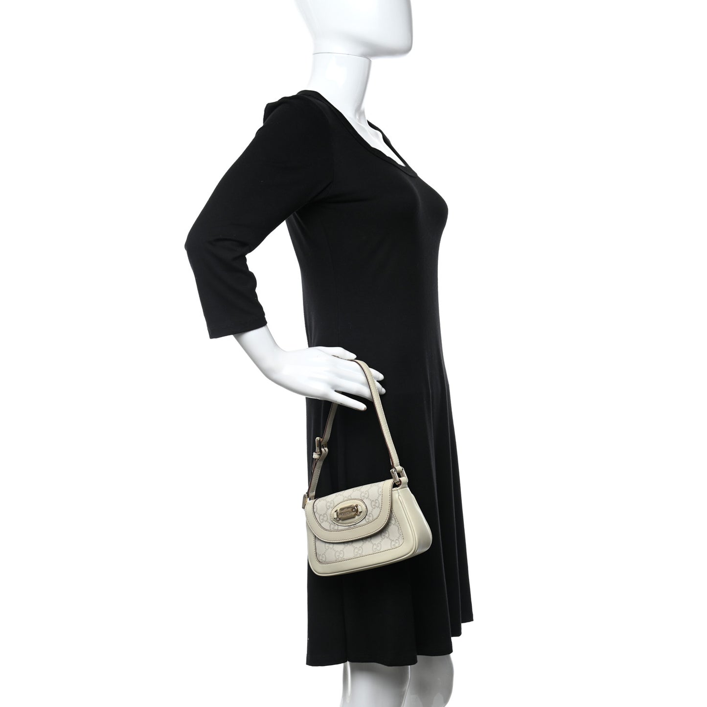 Guccissima Small Shoulder Bag Off White