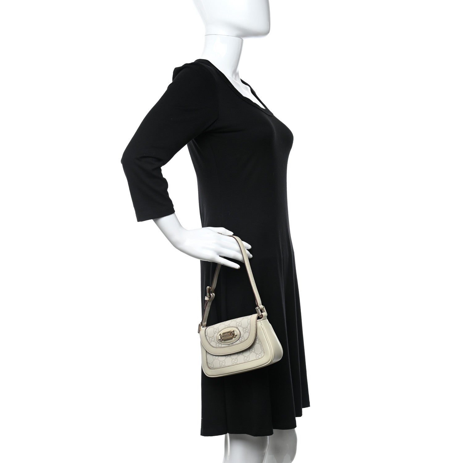 Gucci Guccissima Small Shoulder Bag Off White 2 of 9