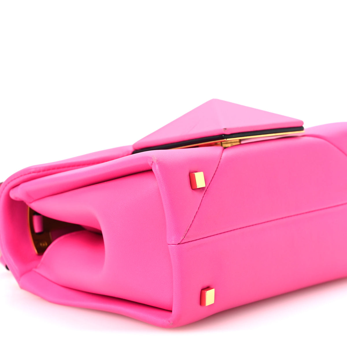 Valentino Garavani Nappa Tonal Monochrome Mini One Stud Top Handle Bag Pink PP 9 of 10