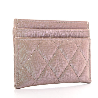Chanel Iridescent Caviar Quilted Card Holder Beige 3 of 8