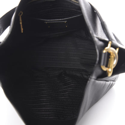 Prada Vitello Daino Side Pocket Hobo Nero Black 5 of 9