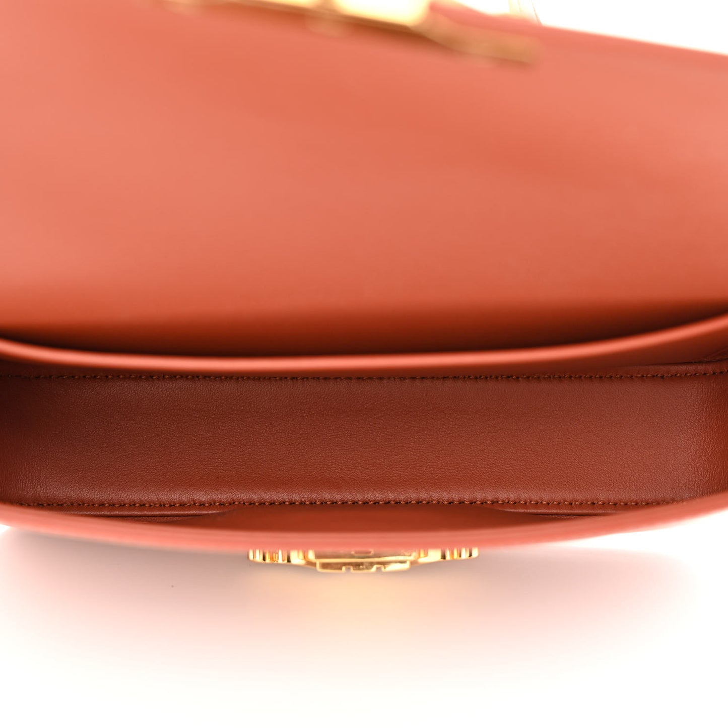 Shiny Calfskin Triomphe Shoulder Bag Terracotta