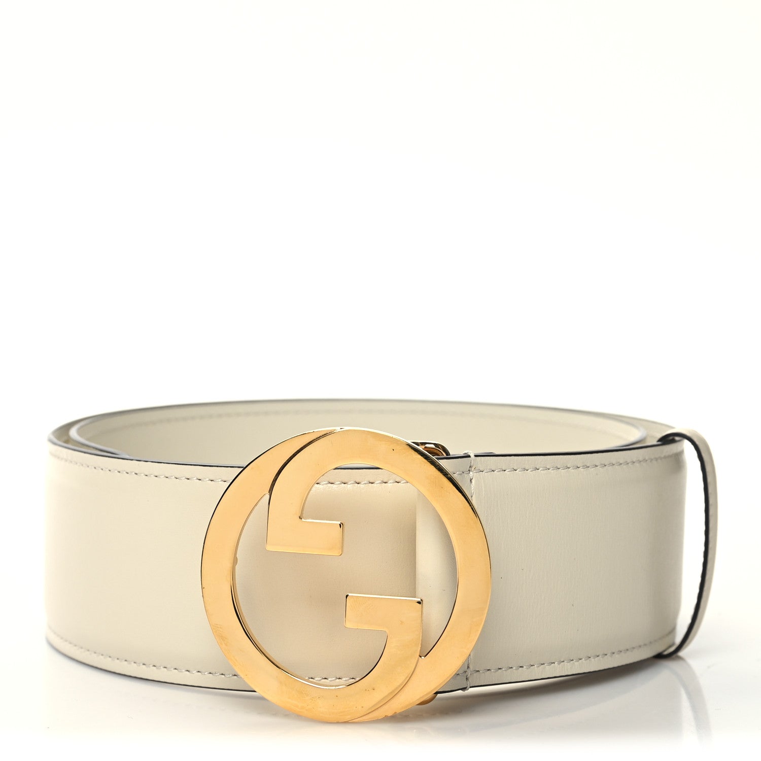 Gucci Calfskin Blondie Wide Belt 80 32 Mystic White 1 of 5