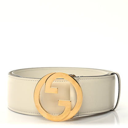Gucci Calfskin Blondie Wide Belt 80 32 Mystic White 1 of 5