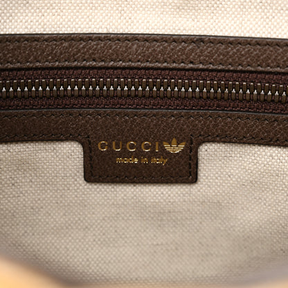 Gucci X ADIDAS Crystal Vintage Monogram Textured Dollar Calfskin Web Trefoil Logo Small Messenger Bag Mid Natural Nut Off White New Acero 6 of 12