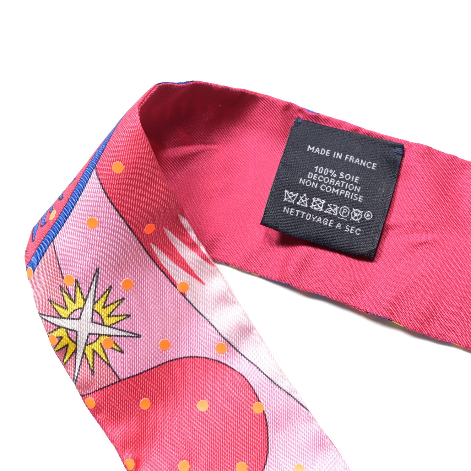 Hermes Silk Plumetis Upcycle Twilly Rose 3 of 4