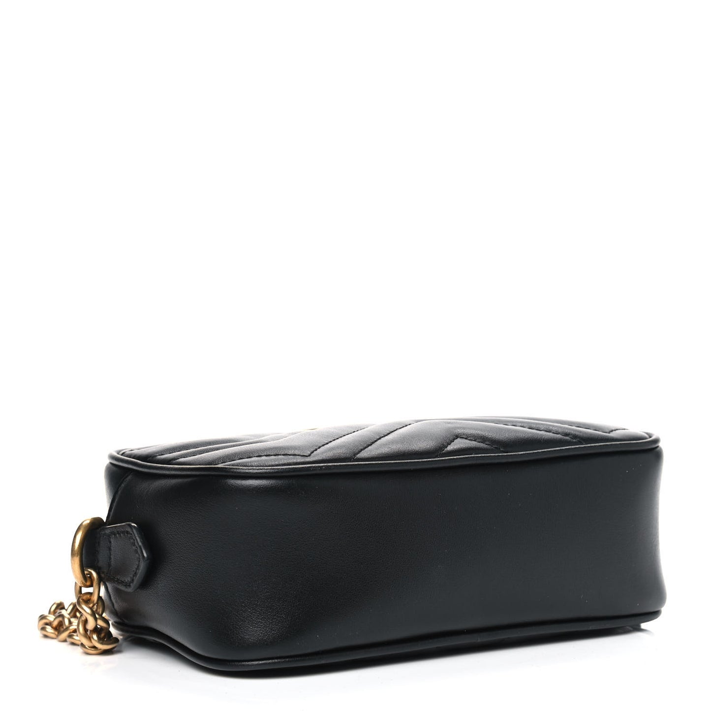 Calfskin Matelasse Mini GG Marmont Chain Shoulder Bag Black