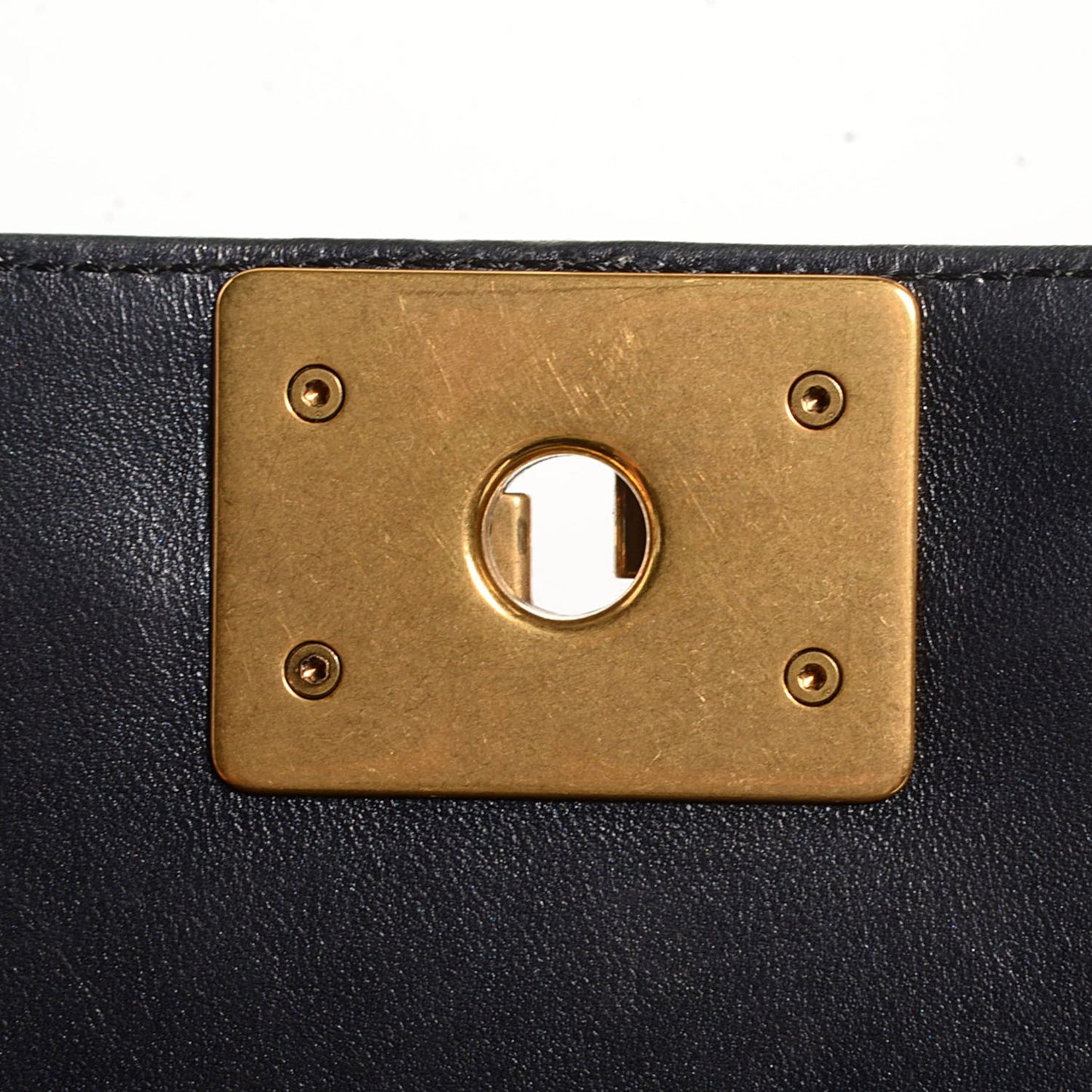 Lambskin Quilted Medium Boy Flap Pearly Black