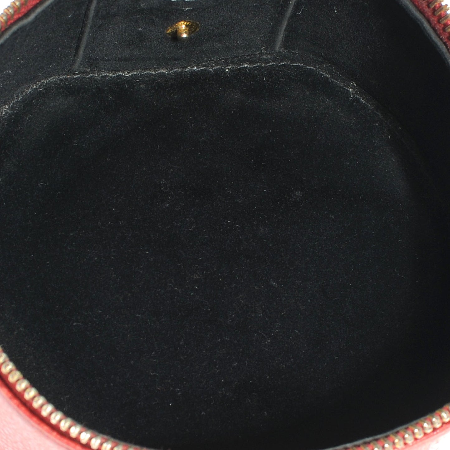 Caviar Round Jewelry Travel Case Red