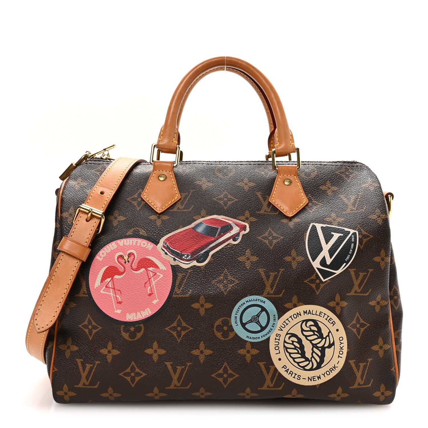 Louis Vuitton Monogram World Tour Speedy Bandouliere 30 1 of 15