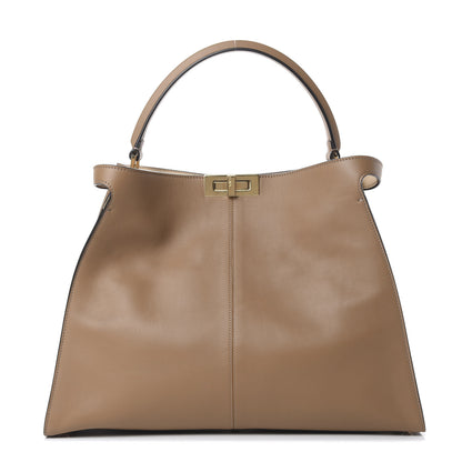 Fendi Vitello Seta Century Large Peekaboo X-Lite Miel Scuro Camelia 1 of 12