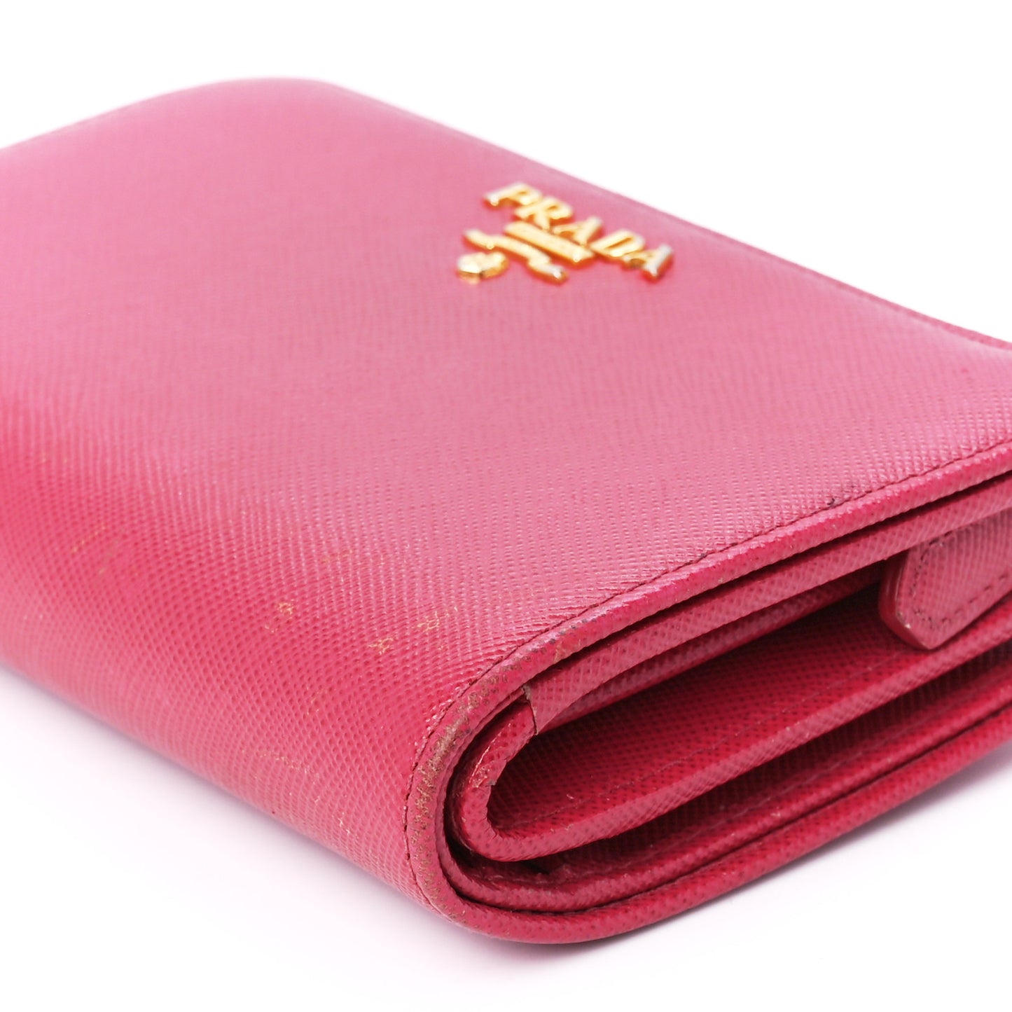 Saffiano Metal Compact Wallet Peonia