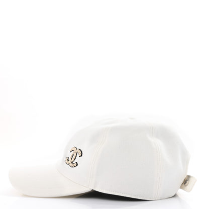 Chanel Cotton Sequin CC Cap Hat Ivory 5 of 8