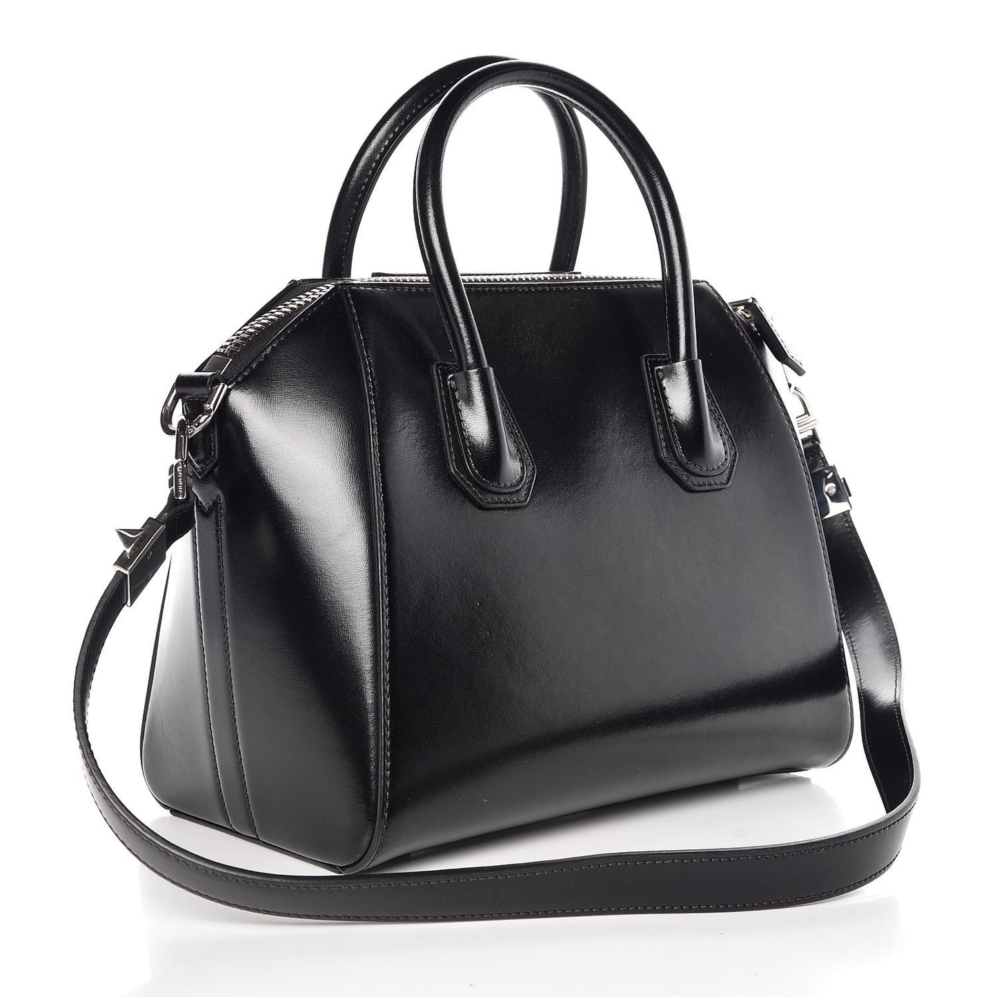 Shiny Lord Calfskin Small Antigona Black