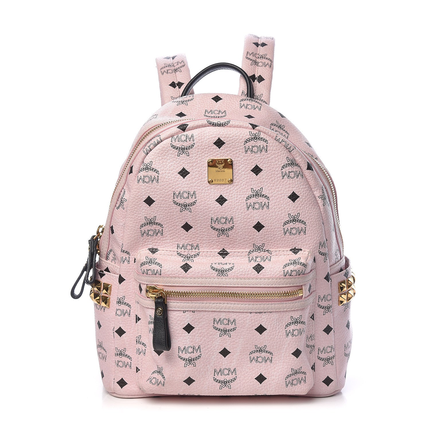 MCM Visetos Small Side Stud Stark Backpack Light Pink 1 of 16