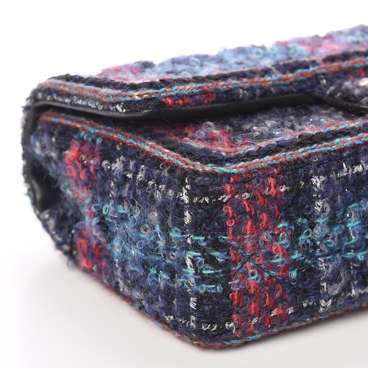 Tweed Braid Medium Flap Navy Green Red Grey