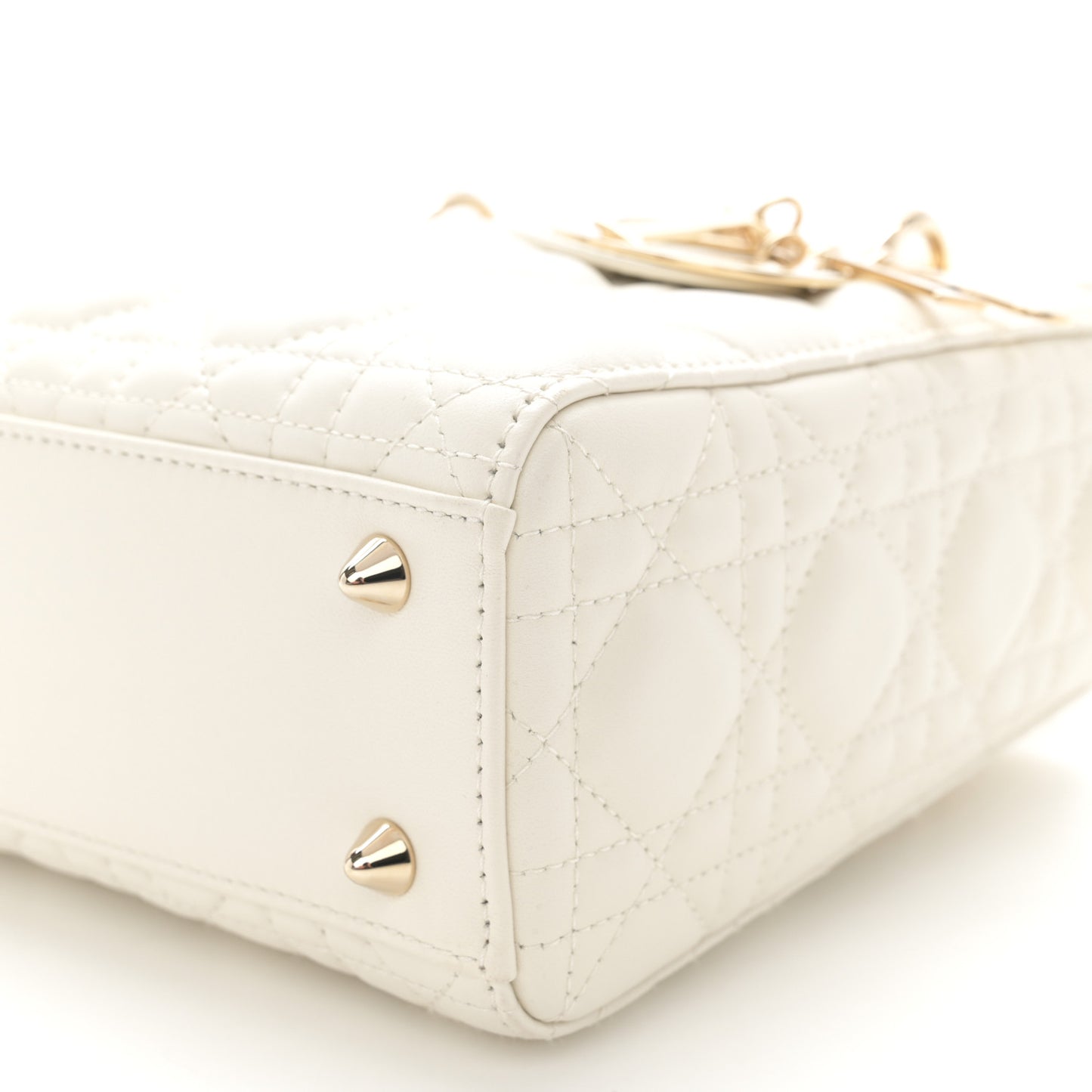 Lambskin Cannage Small My ABCDior Lady Dior White