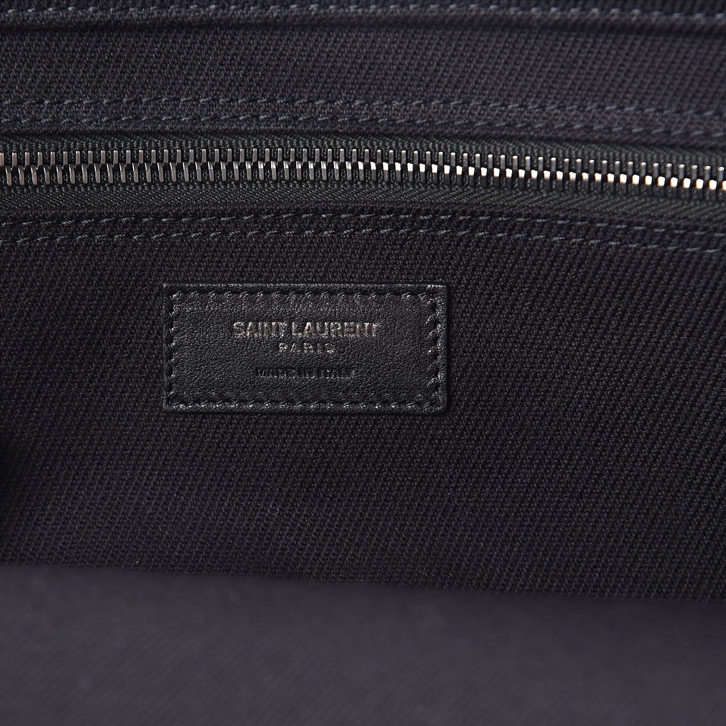 Linen Calfskin Rive Gauche Tote Black