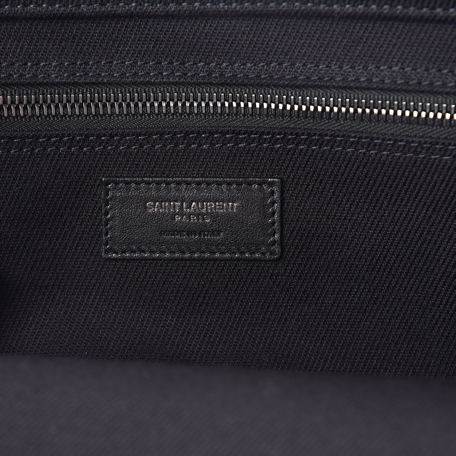 Saint Laurent Linen Calfskin Rive Gauche Tote Black 6 of 9