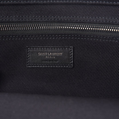 Saint Laurent Linen Calfskin Rive Gauche Tote Black 6 of 9