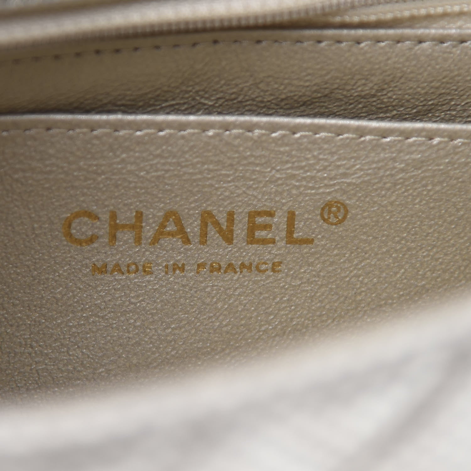 Chanel Metallic Lambskin Perforated Mini Rectangular Flap Light Gold 5 of 9