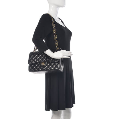 Chanel Lambskin Quilted Jumbo Double Flap Black 2 of 16