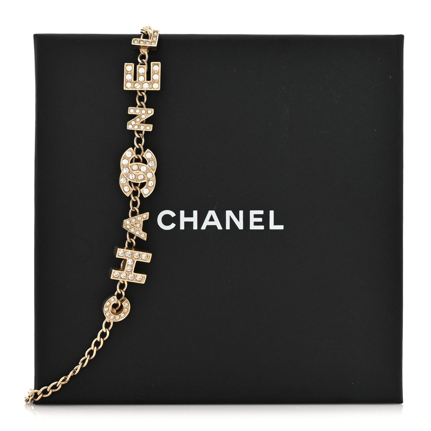 Crystal CC Letter Chain Necklace Gold
