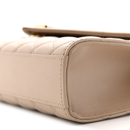 Saint Laurent Grain De Poudre Textured Mixed Matelasse Medium Triquilt Monogram Satchel Dark Beige 10 of 11