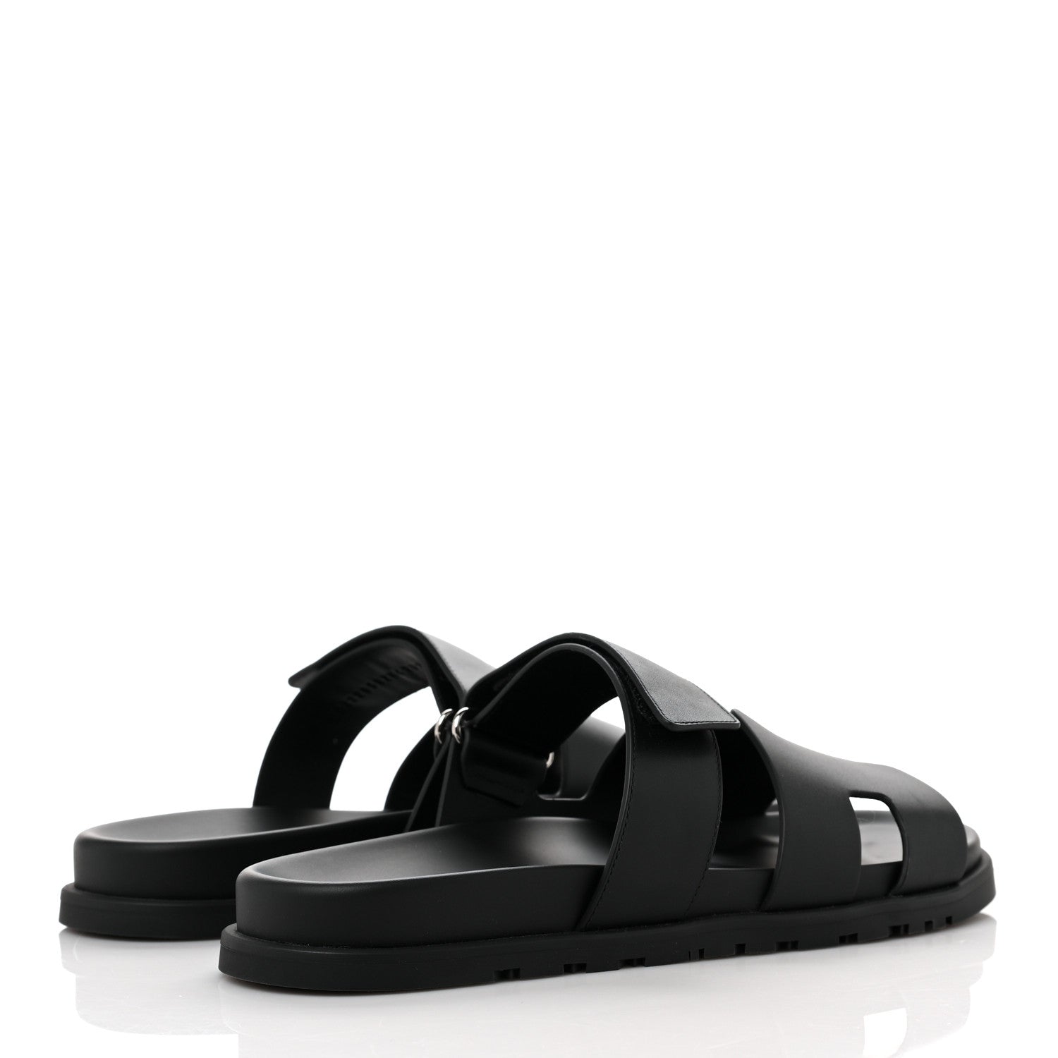 Hermes Calfskin Mens Chypre Sandals 42 Black 4 of 8
