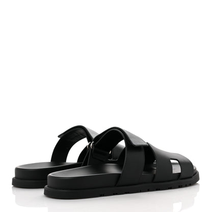 Hermes Calfskin Mens Chypre Sandals 42 Black 4 of 8