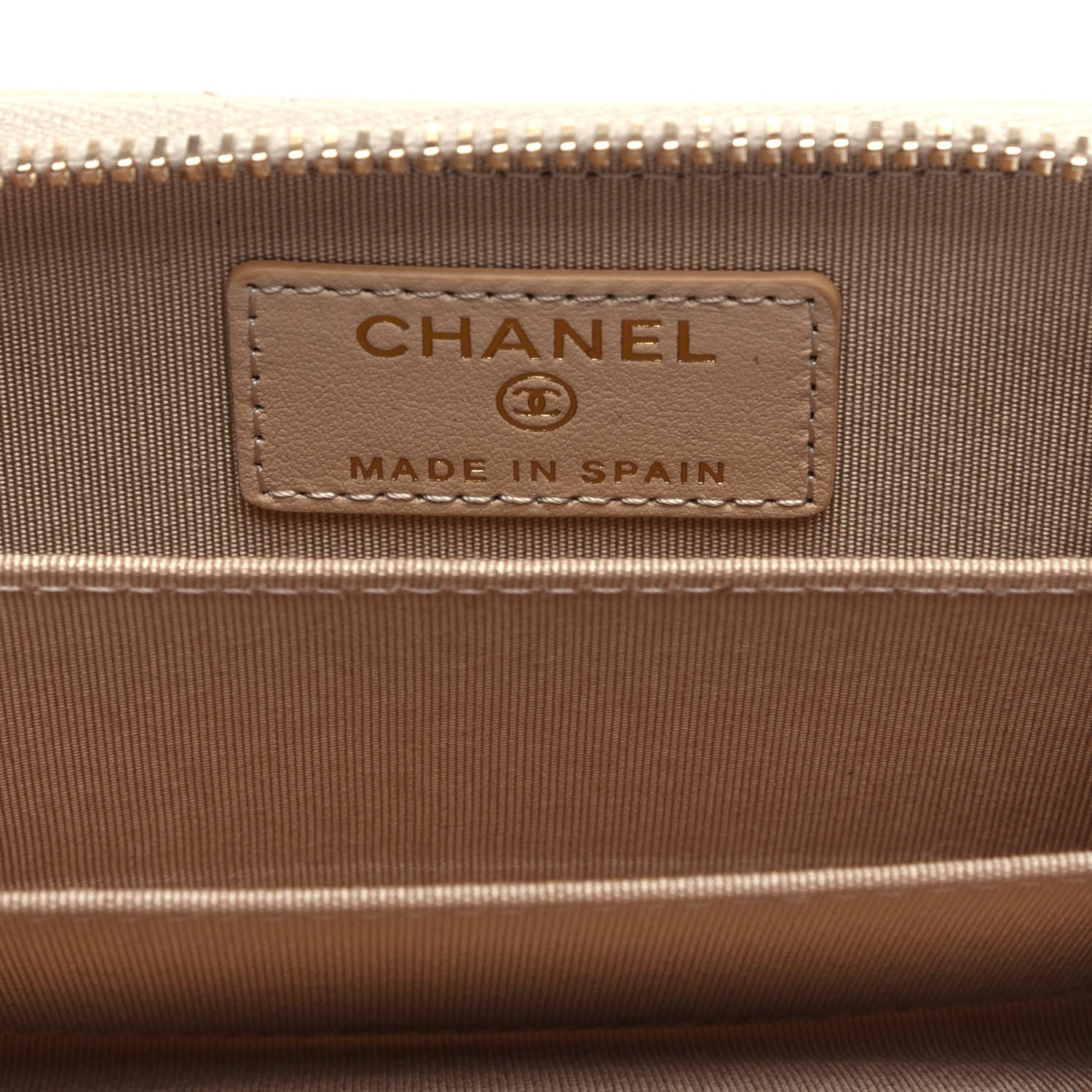 Chanel Lambskin Quilted 19 Zip Around Coin Purse Wallet Beige 6 of 8
