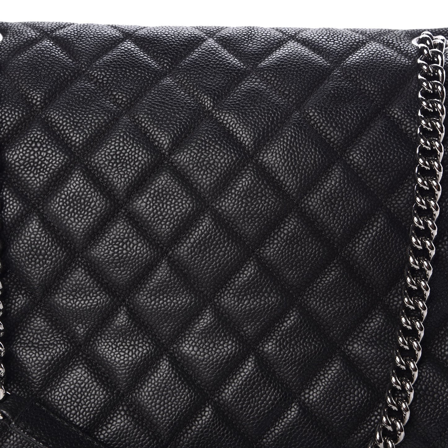 Iridescent Caviar Medium Lady Pearly Flap Black